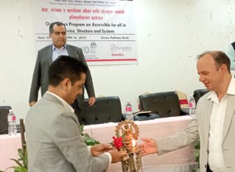 ‘सेवा, संरचना र प्रणालीमा सबैका लागि पहुँचयुक्त’ विषयक अभिमुखीकरण कार्यक्रमको उद्घाटन गर्दै गण्डकी प्रदेश सभा सदस्य डिल्लीराम सुवेदी, अध्यक्ष दीपक तिमिल्सिनालगायत